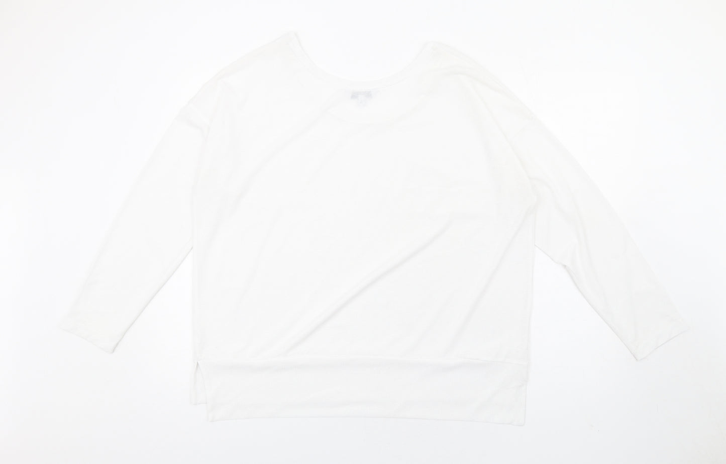 NEXT Womens White Polyester Basic T-Shirt Size 18 Round Neck