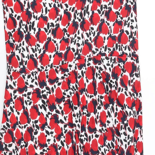 Havren Womens Multicoloured Geometric Polyester A-Line Size 16 Cowl Neck Zip