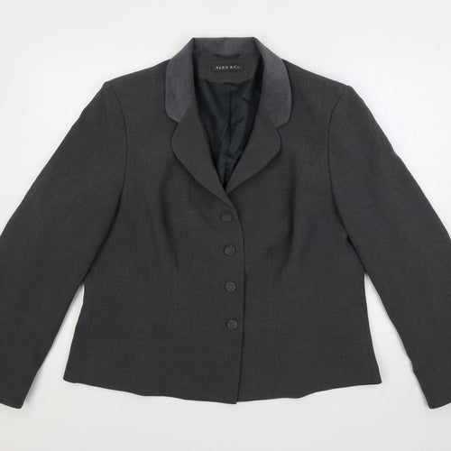 Alex & Co. Womens Grey Varsity Jacket Blazer Size 20 Button