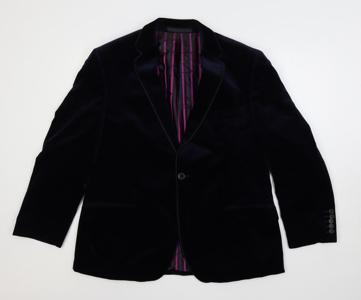 Autograph Mens Blue Cotton Jacket Blazer Size 44 Regular