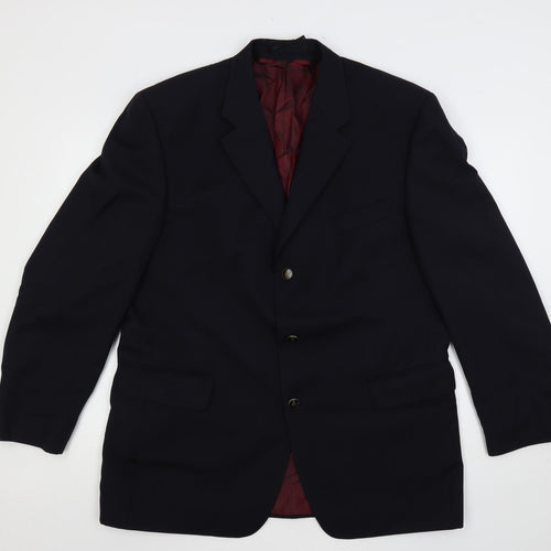van Kollen Mens Blue Polyester Jacket Blazer Size 44 Regular