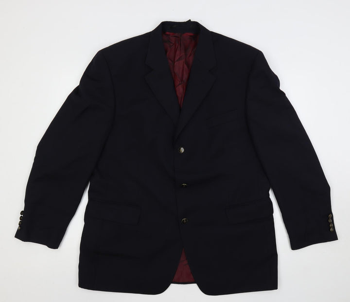 van Kollen Mens Blue Polyester Jacket Blazer Size 44 Regular