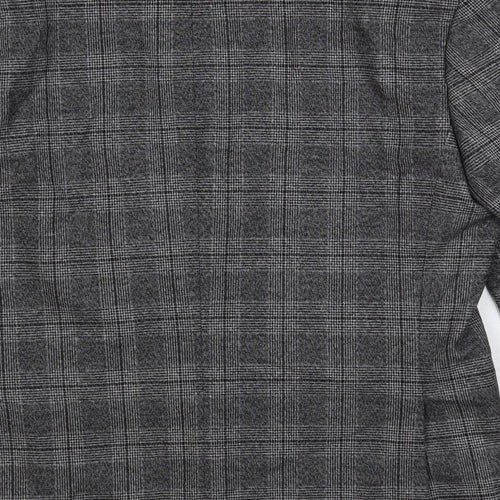 Marks and Spencer Mens Grey Plaid Polyester Jacket Suit Jacket Size 38 Regular