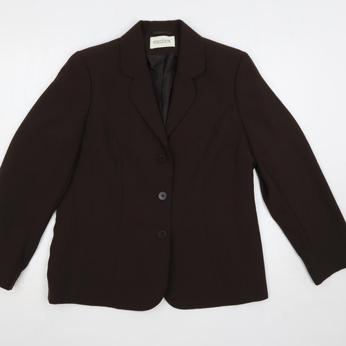 Eastex Womens Brown Jacket Blazer Size 12 Button