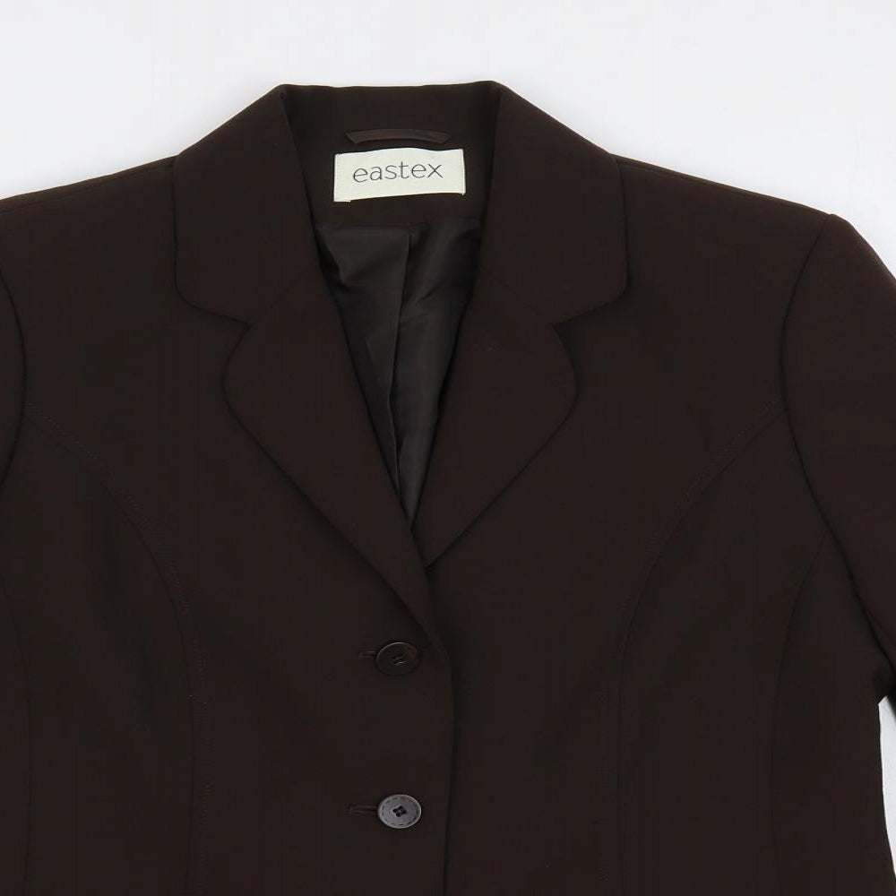 Eastex Womens Brown Jacket Blazer Size 12 Button