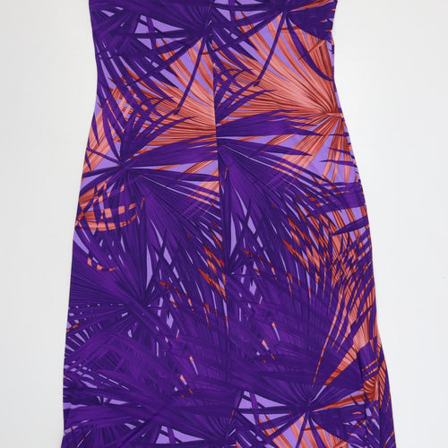 Anthony Studio Womens Purple Geometric Polyester Maxi Size L Round Neck Pullover