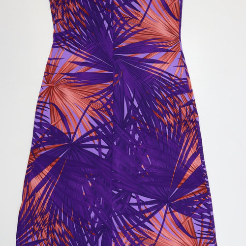 Anthony Studio Womens Purple Geometric Polyester Maxi Size L Round Neck Pullover