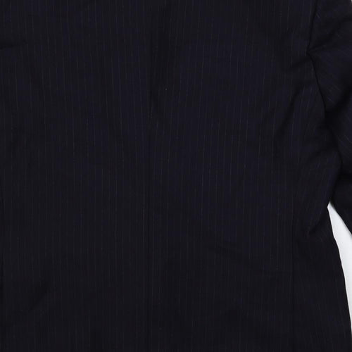 Greenwoods Mens Blue Striped Wool Jacket Suit Jacket Size 44 Regular