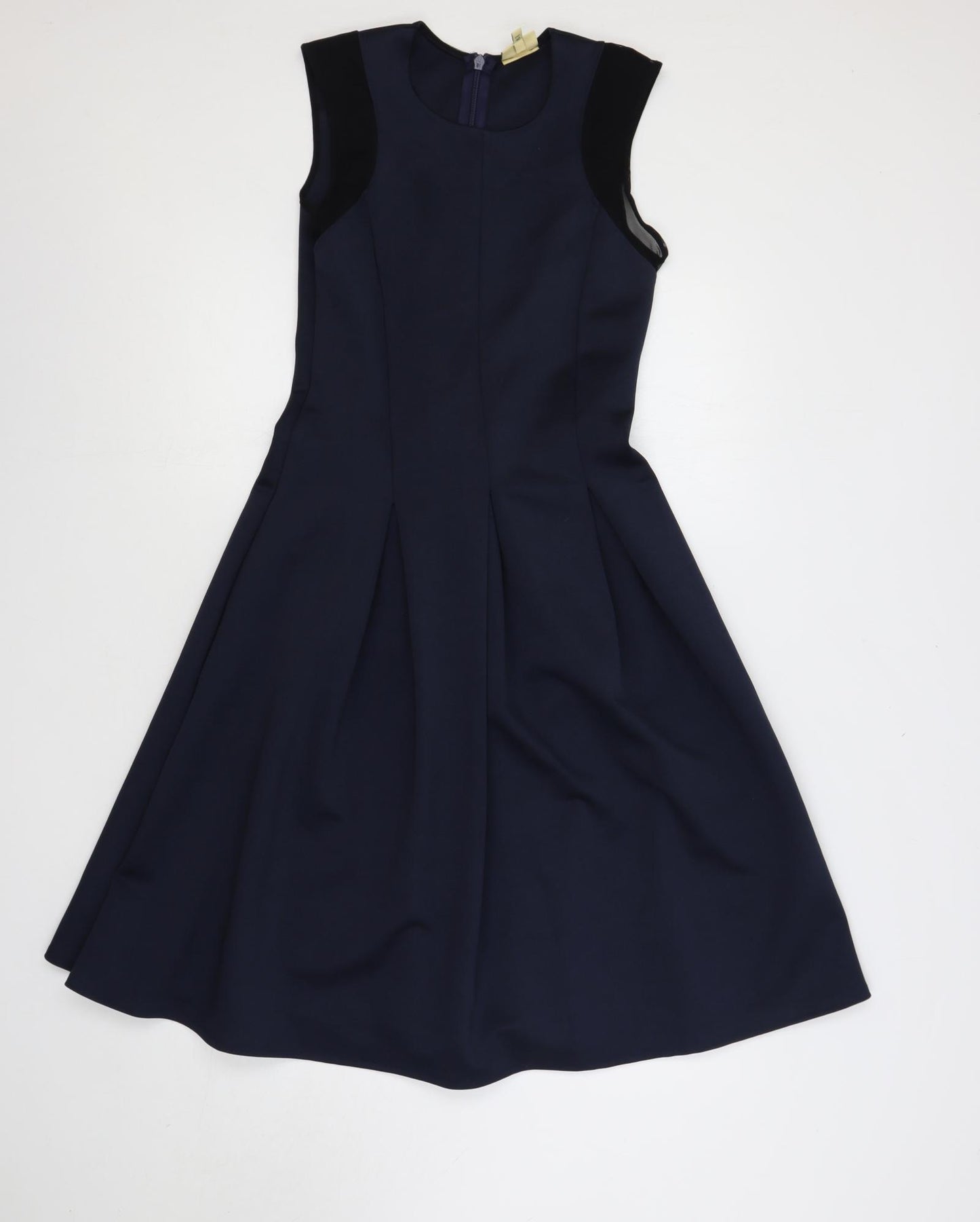 NEXT Womens Blue Polyester Fit & Flare Size 12 Round Neck Zip