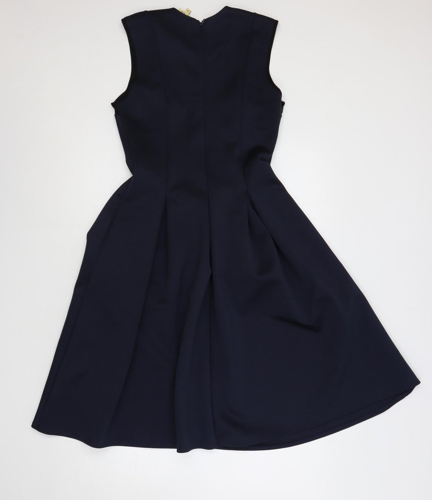 NEXT Womens Blue Polyester Fit & Flare Size 12 Round Neck Zip