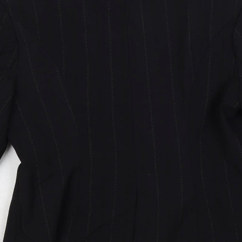 Dunnes Stores Womens Black Striped Jacket Blazer Size 14 Button
