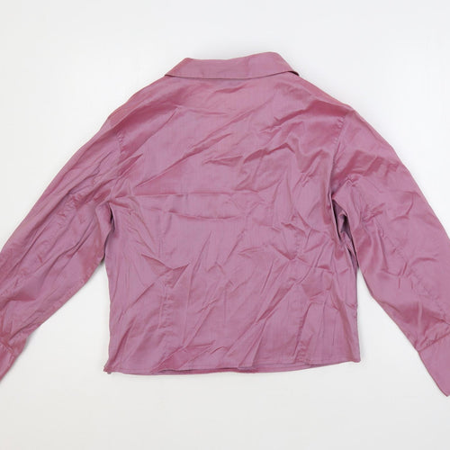 NEXT Womens Pink Cotton Basic Blouse Size 18 Collared - Wrap Style