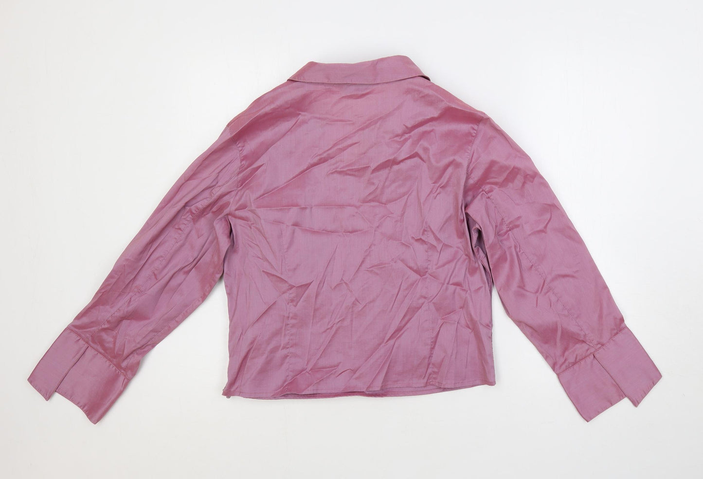 NEXT Womens Pink Cotton Basic Blouse Size 18 Collared - Wrap Style