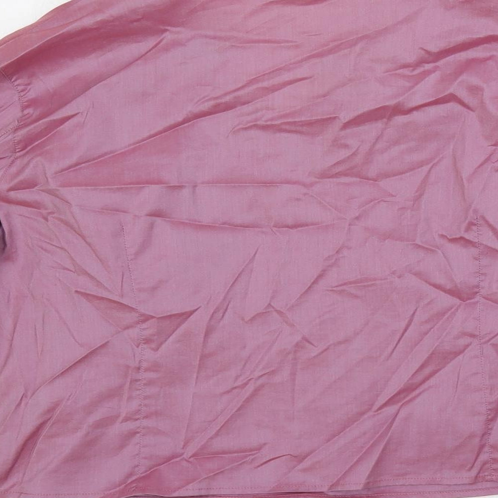 NEXT Womens Pink Cotton Basic Blouse Size 18 Collared - Wrap Style