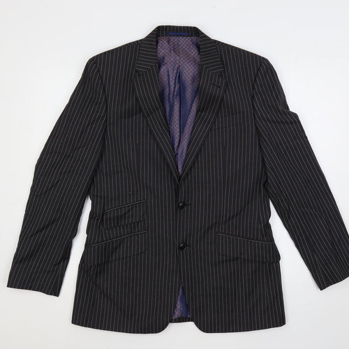NEXT Mens Grey Striped Wool Jacket Suit Jacket Size 38 Regular