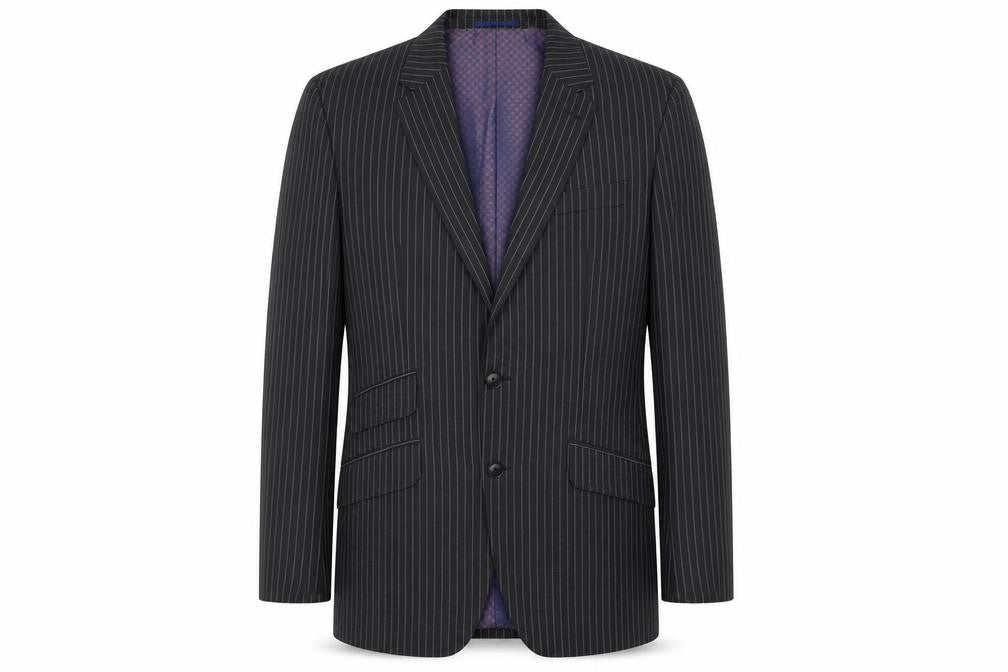 Next Mens Grey Striped Wool Jacket Suit Jacket Size 38 Regular
