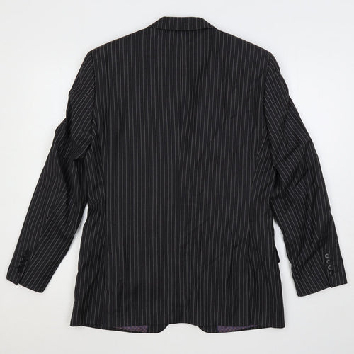 NEXT Mens Grey Striped Wool Jacket Suit Jacket Size 38 Regular