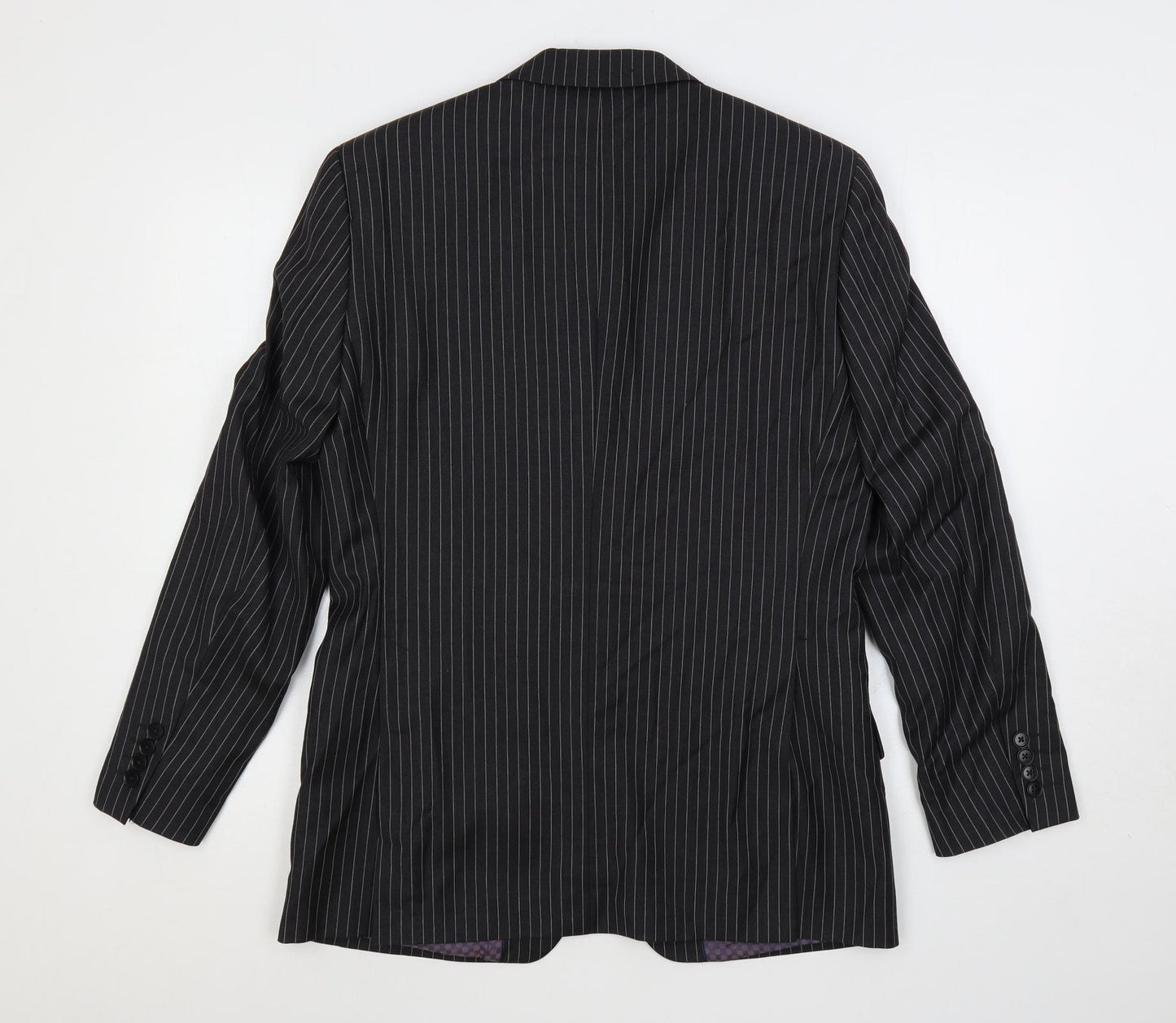 NEXT Mens Grey Striped Wool Jacket Suit Jacket Size 38 Regular