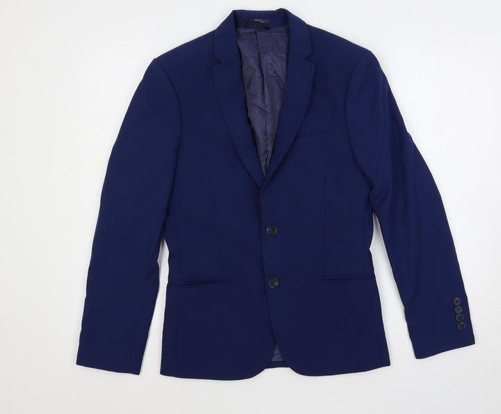 Marks and Spencer Mens Blue Wool Jacket Suit Jacket Size 34 Regular