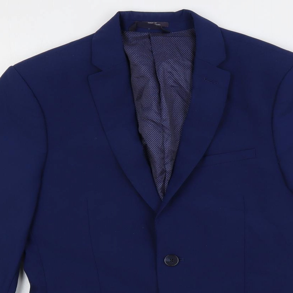Marks and Spencer Mens Blue Wool Jacket Suit Jacket Size 34 Regular
