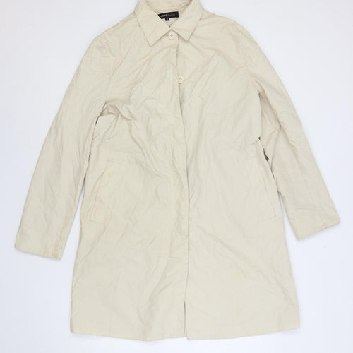 Great Plains Womens Beige Overcoat Coat Size S Button