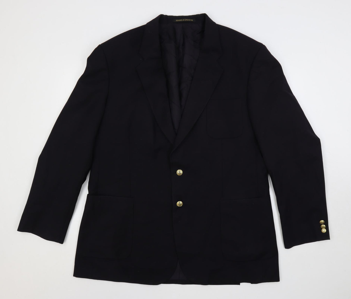Marks and Spencer Mens Blue Polyester Jacket Blazer Size 46 Regular