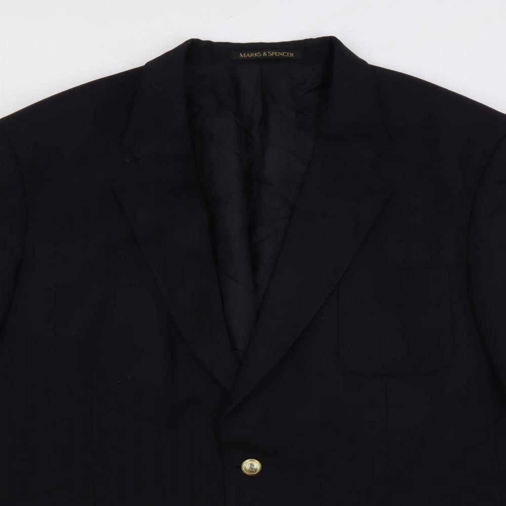 Marks and Spencer Mens Blue Polyester Jacket Blazer Size 46 Regular