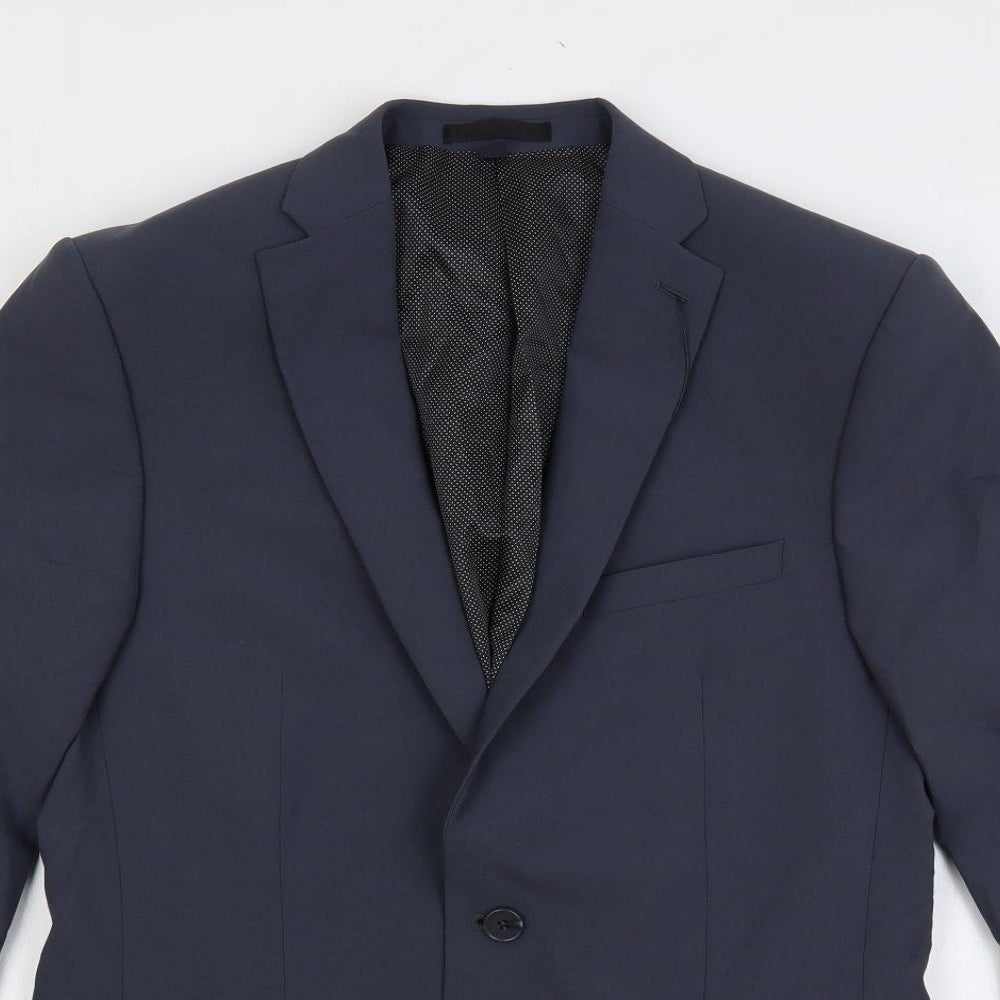 Marks and Spencer Mens Blue Wool Jacket Suit Jacket Size 40 Regular