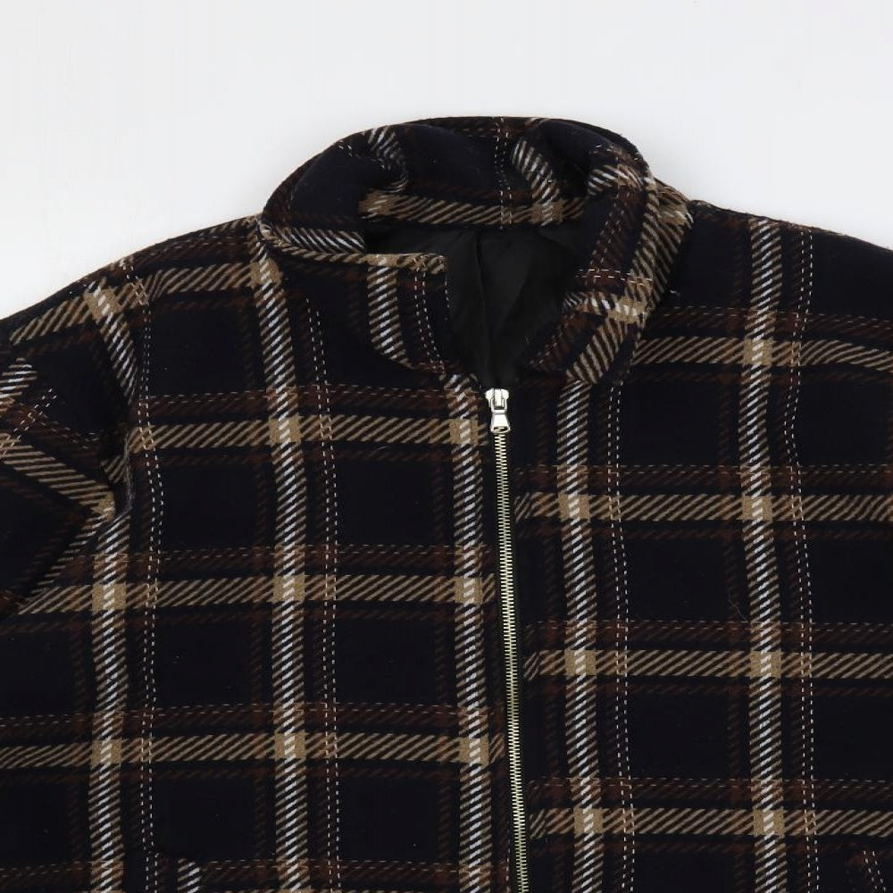 Boohoo MAN Mens Blue Plaid Jacket Size XL Zip