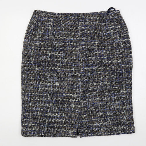 Eastex Womens Blue Polyester Straight & Pencil Skirt Size 18 Button - Lined