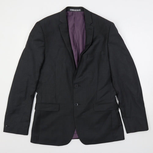 Red Herring Mens Grey Polyester Jacket Suit Jacket Size 40 Regular