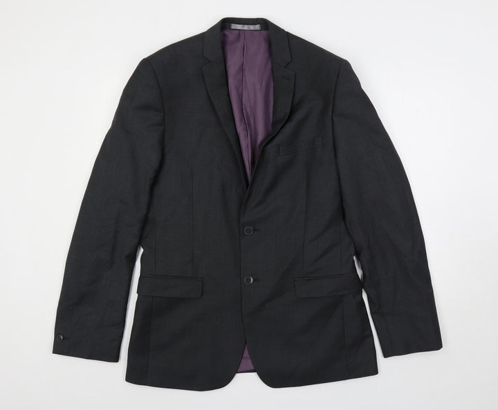 Red Herring Mens Grey Polyester Jacket Suit Jacket Size 40 Regular