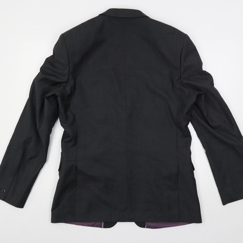 Red Herring Mens Grey Polyester Jacket Suit Jacket Size 40 Regular