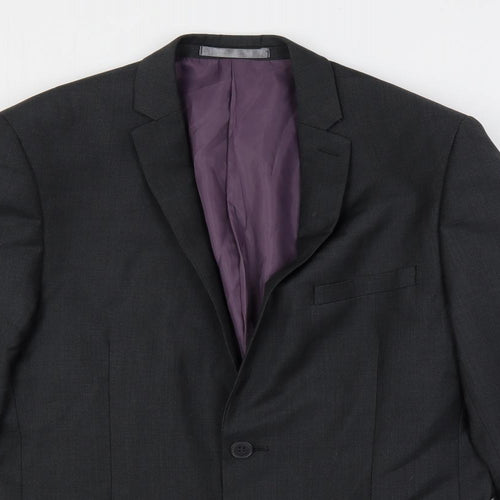 Red Herring Mens Grey Polyester Jacket Suit Jacket Size 40 Regular