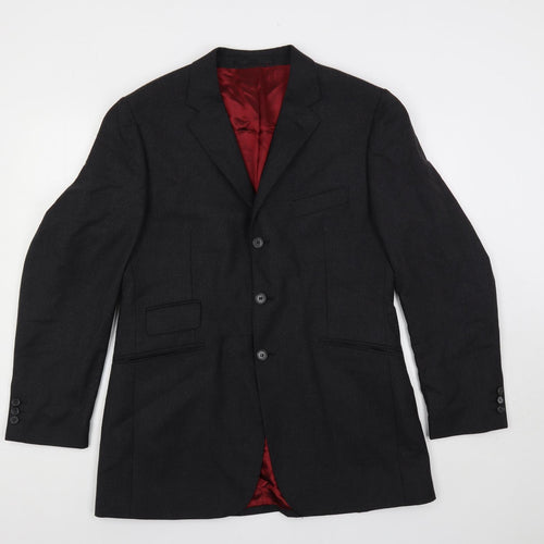 Burton Mens Grey Viscose Jacket Suit Jacket Size 40 Regular