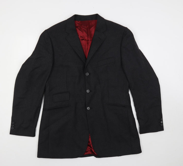 Burton Mens Grey Viscose Jacket Suit Jacket Size 40 Regular