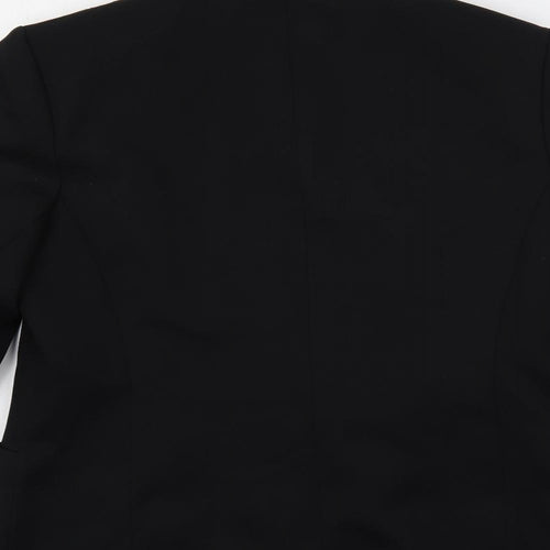 Classic Woman Womens Black Jacket Blazer Size 14 Button - Embroidered