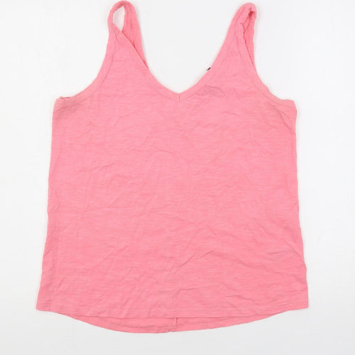 NEXT Womens Pink Cotton Basic Tank Size 10 V-Neck