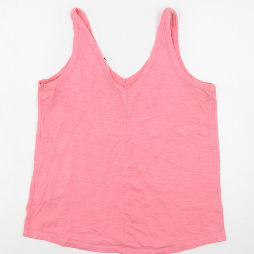 NEXT Womens Pink Cotton Basic Tank Size 10 V-Neck