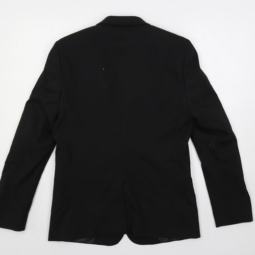 ASOS Mens Black Polyester Jacket Suit Jacket Size 40 Regular
