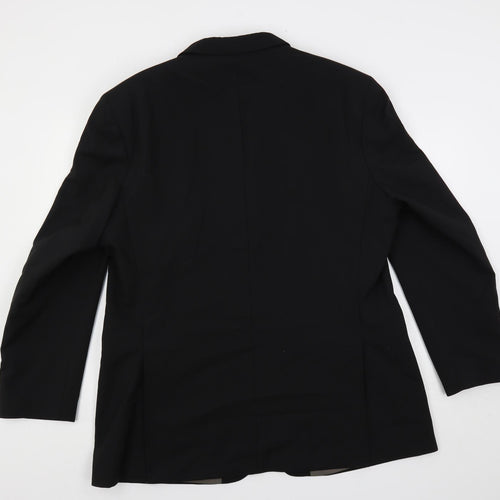 Marks and Spencer Mens Black Polyester Jacket Suit Jacket Size 44 Regular