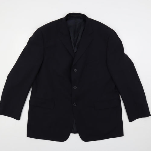 Marks and Spencer Mens Blue Polyester Jacket Suit Jacket Size 44 Regular