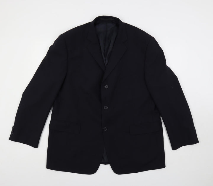 Marks and Spencer Mens Blue Polyester Jacket Suit Jacket Size 44 Regular