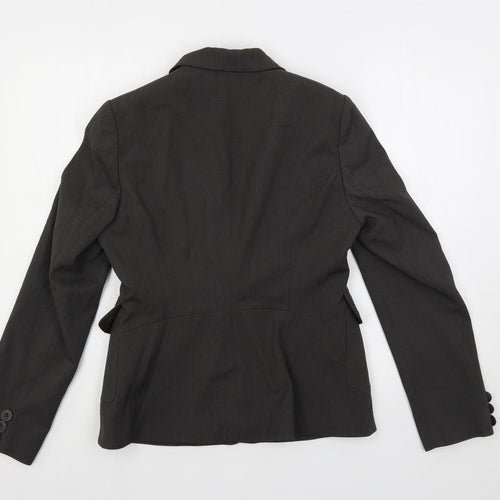 NEXT Womens Grey Striped Jacket Blazer Size 12 Button