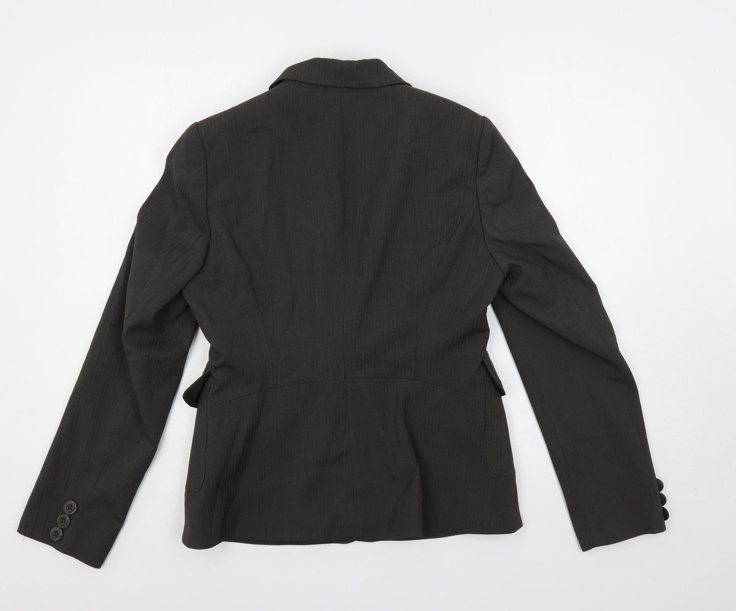 NEXT Womens Grey Striped Jacket Blazer Size 12 Button