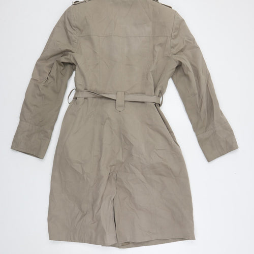 Debenhams Womens Beige Trench Coat Coat Size 14 Button - Belted