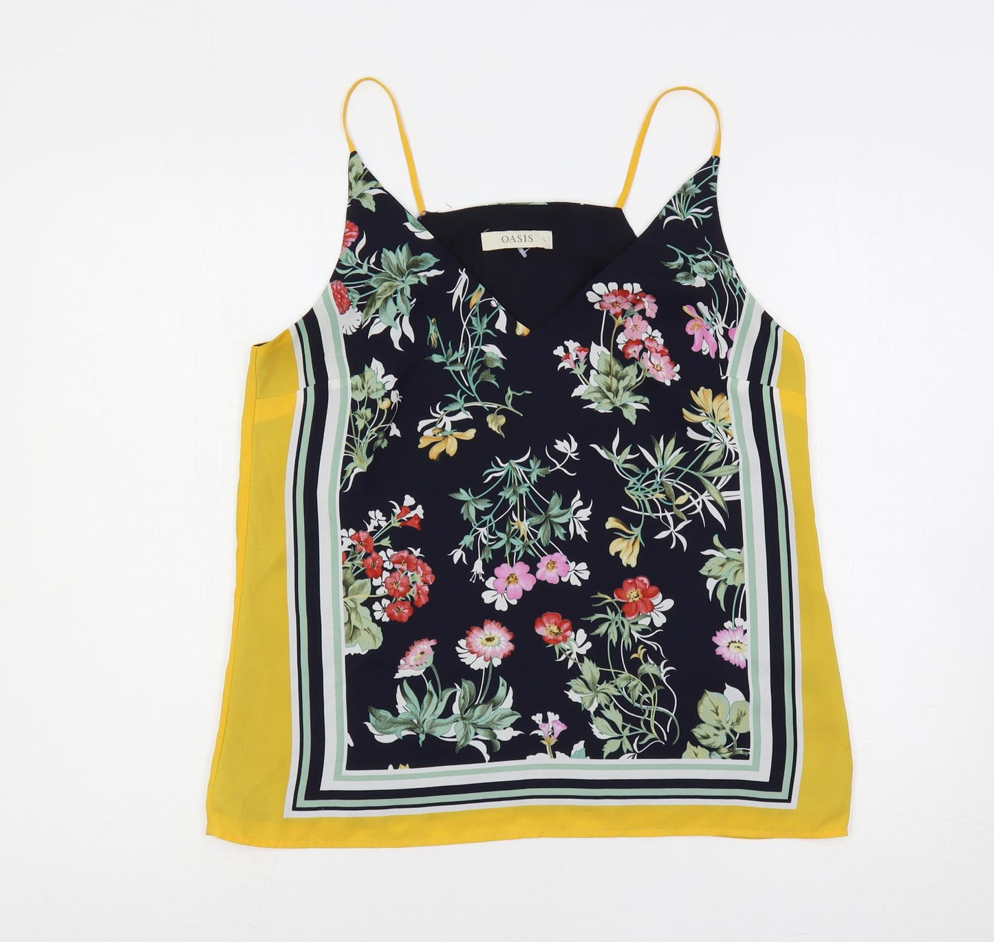 Oasis Womens Multicoloured Floral Polyester Camisole Tank Size 12 V-Neck