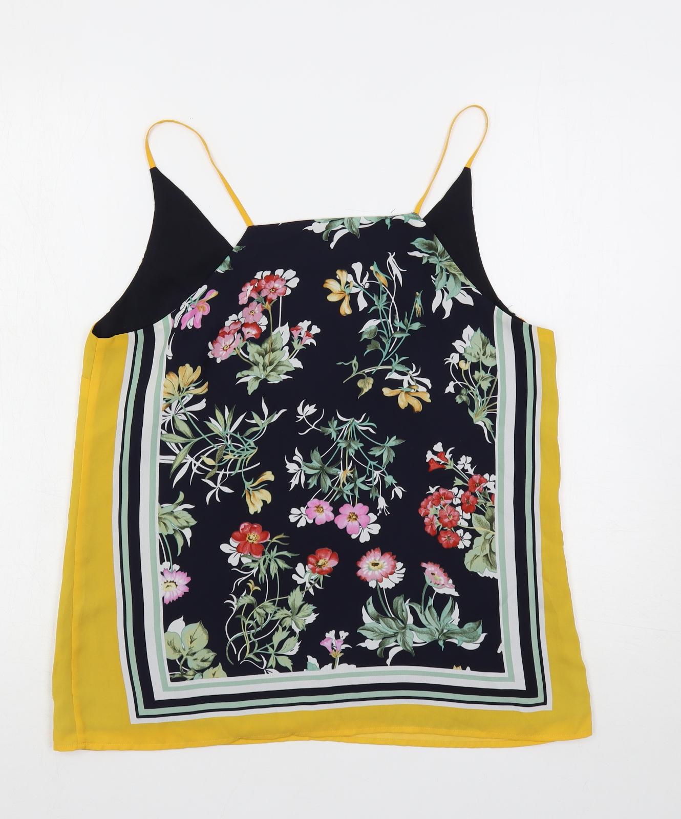 Oasis Womens Multicoloured Floral Polyester Camisole Tank Size 12 V-Neck