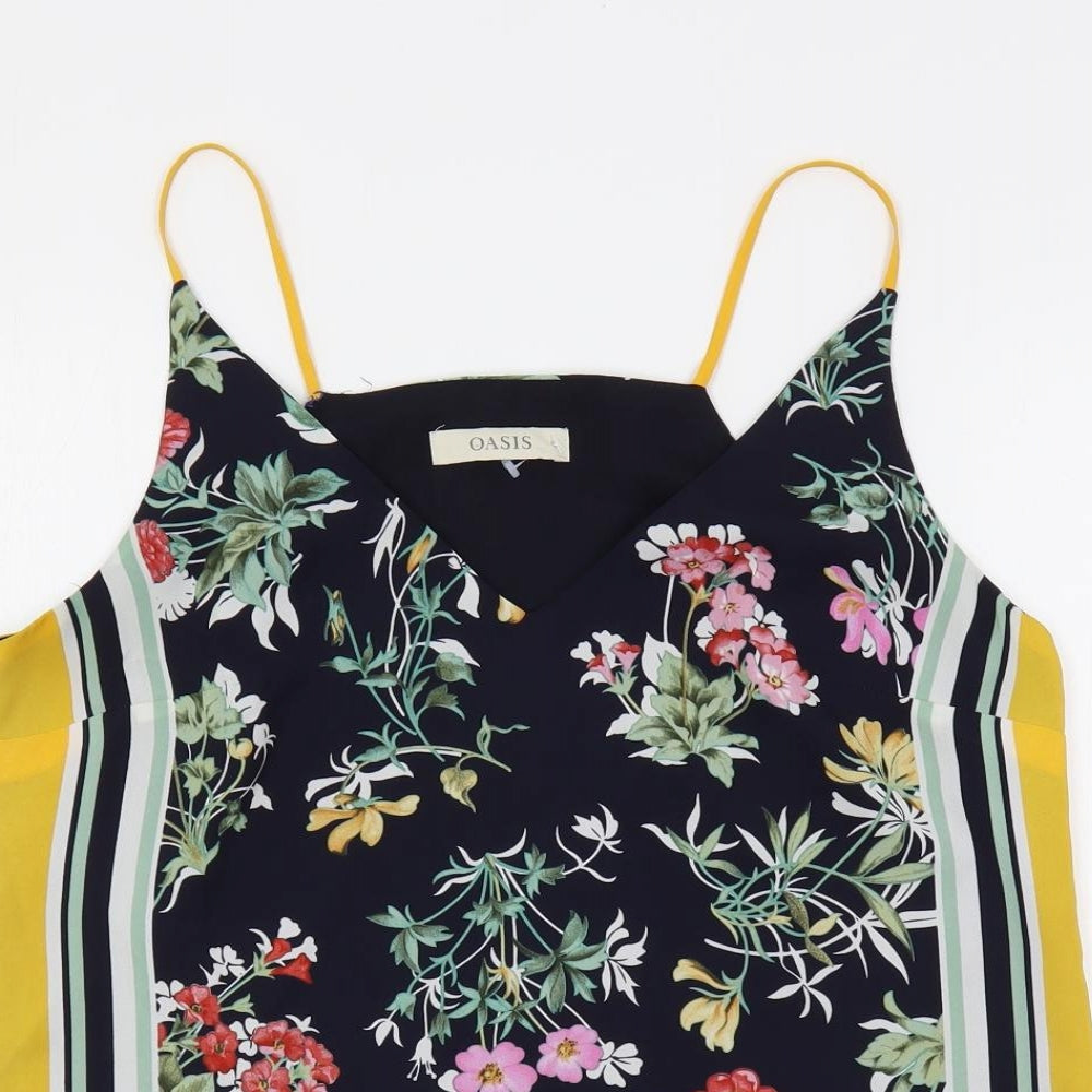 Oasis Womens Multicoloured Floral Polyester Camisole Tank Size 12 V-Neck