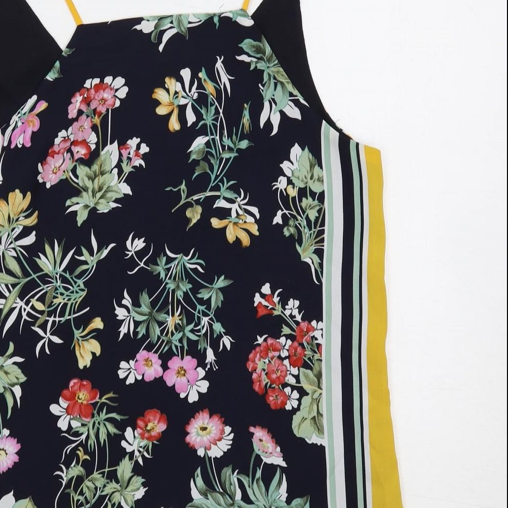 Oasis Womens Multicoloured Floral Polyester Camisole Tank Size 12 V-Neck